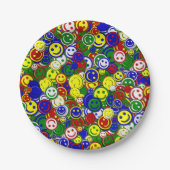Primäres glückliches Gesicht Allover Beads Pappteller (Vorderseite)