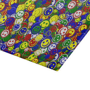 Primäres Happy Face Beads, BLUE-11x8 SCHNEIBEN Schneidebrett