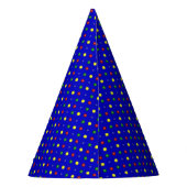 Primäres Polka Dots-Blue-PAPER-PARTY HATS Partyhütchen (Rückseite)