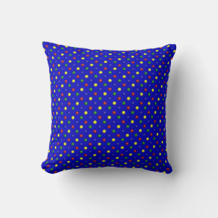 Primäres Polka Dots Blue-Square Throw Kissen