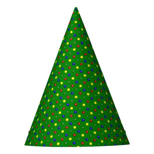 Primäres Polka Dots-Green-PAPER-PARTY HATS Partyhütchen (Vorderseite)