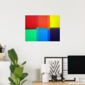 Primäres, sekundäres Tertiärfarbengitter. Abstrakt Poster (Heimbüro)