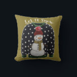 Primäres Snowman Ugly Christmas Sweater Pillow Kissen<br><div class="desc">Ich schuf diese lackierbaren Gips hässlich Weihnachtspullover als Farbkits. Aber wie niedlich sind diese als Kissen für Ferienwohnung?</div>