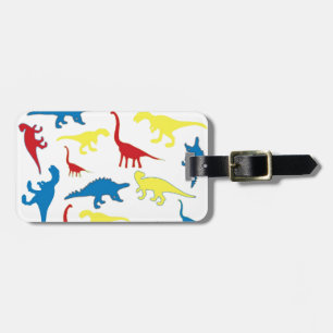 Primärfarbdinosauriermuster Gepäckanhänger