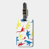Primärfarbdinosauriermuster Gepäckanhänger (Vorderseite vertikal)