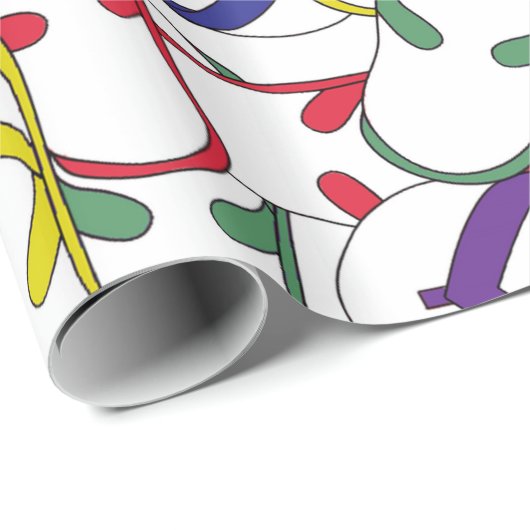 Primärfarbe drehen Reinfall-Musterpurzelbaumsommer Geschenkpapier (Rolleneckpunkt)