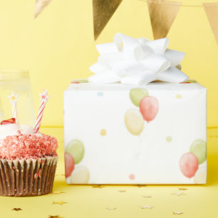 Primärfarben Birthday Balloons Wrapping Paper Geschenkpapier