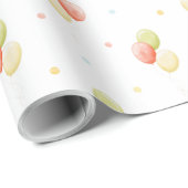 Primärfarben Birthday Balloons Wrapping Paper Geschenkpapier (Rolleneckpunkt)