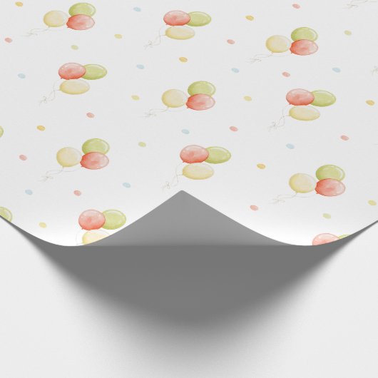 Primärfarben Birthday Balloons Wrapping Paper Geschenkpapier (Ecke)