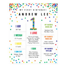 Primärfarben Confetti-Junggeburtenposter