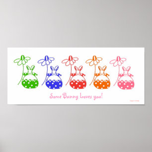 Primärfarben-Daisy-Bunny-Plakat Poster