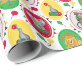Primärfarben der pulsierenden Zirkustiere Geschenkpapier (Rolleneckpunkt)
