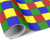 Primärfarben, geschliffenes Quadrate-GIFT-WRAPPING Geschenkpapier (Rolleneckpunkt)