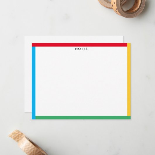 Primärfarben Grenzlehrer oder Niedliches Kind Mitteilungskarte (Vorderseite/Rückseite Beispiel)