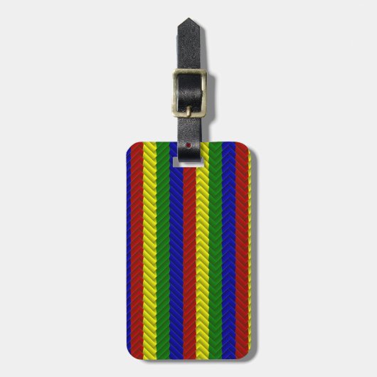 Primärfarben Herringbone Gepäckanhänger (Vorderseite vertikal)