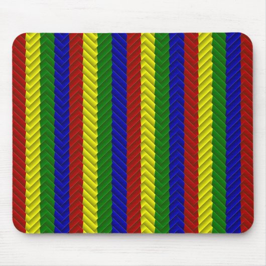 Primärfarben Herringbone Mousepad (Vorne)