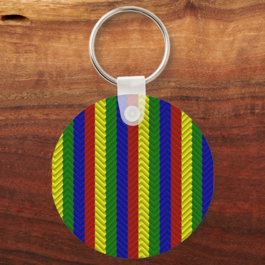 Primärfarben Herringbone Schlüsselanhänger (Vorderseite)