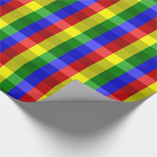 Primärfarben, KARO-GIFT-WRAPPING-PAPIER Geschenkpapier (Ecke)