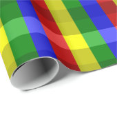 Primärfarben, KARO-GIFT-WRAPPING-PAPIER Geschenkpapier (Rolleneckpunkt)
