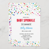 Primärfarben Konfetti-Thema Einladung (Vorne/Hinten)