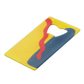 Primärfarben Kreditkarte Flaschenöffner (Rückseite Schrägansicht)