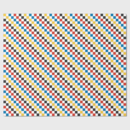 Primärfarben mit Schwarz-Weiß-Karton Geschenkpapier (Flach)