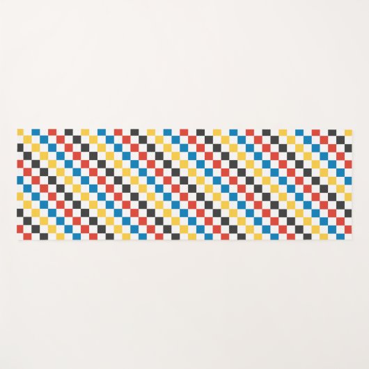 Primärfarben mit Schwarz-Weiß-Karton Yogamatte (Vorderseite (Horizontal))