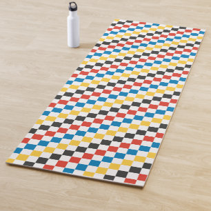 Primärfarben mit Schwarz-Weiß-Karton Yogamatte