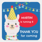 PRIMÄRFARBEN NIEDLICH LLAMA SQUARE STICKER (Vorderseite)