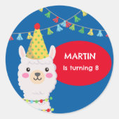 PRIMÄRFARBEN NIEDLICH LLAMA SQUARE STICKER (Vorderseite)