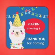 PRIMÄRFARBEN NIEDLICH LLAMA SQUARE STICKER