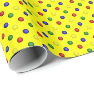 Primärfarben, Polka Dots Gelb GIFT WRAP Geschenkpapier