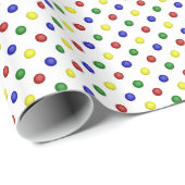 Primärfarben, Polka dots transparentes GIFT WRAP Geschenkpapier (Rolleneckpunkt)
