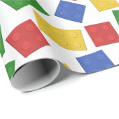 Primärfarben Spielzeug Gebäude Bricks Muster druck Geschenkpapier (Rolleneckpunkt)