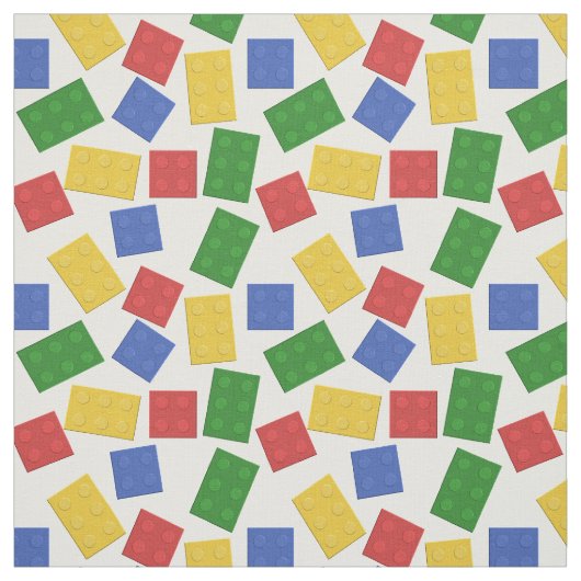 Primärfarben Spielzeug Gebäude Bricks Muster druck Stoff (Muster)