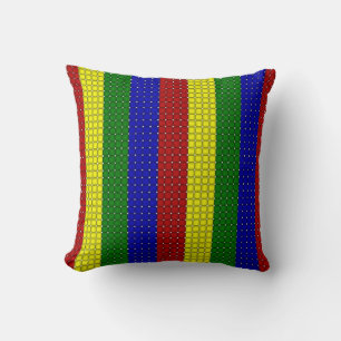 Primärfarben Woven Stripes-q-Drehkissen Kissen