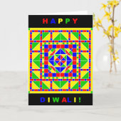 PrimärfarbeRangoli Diwali Karte (Gelbe Blume)