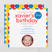 Primärfarbkreis Geburtstag Einladung (Vorne/Hinten)