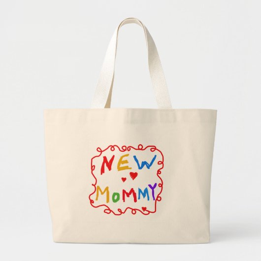 Primärfarbtext-neue Mama Jumbo Stoffbeutel (Vorne)