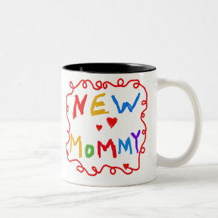 Primärfarbtext-neue Mama Zweifarbige Tasse