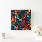 Primärkuben Quadratische Wanduhr (Zuhause)