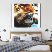 Primat-Modelle: Außergewöhnlicher Gorilla 01-01 Leinwanddruck (Insitu (Schlafzimmer))