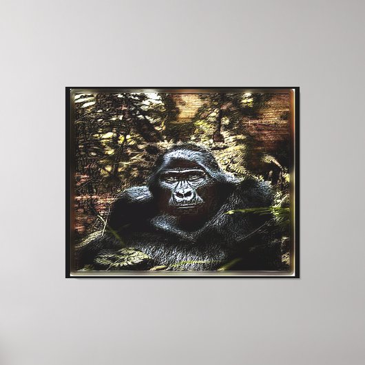 Primat-Modelle: Außergewöhnlicher Gorilla 02 Leinwanddruck (Vorderseite)