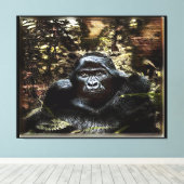 Primat-Modelle: Außergewöhnlicher Gorilla 02 Leinwanddruck (Insitu (Holzboden))