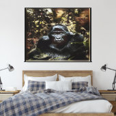 Primat-Modelle: Außergewöhnlicher Gorilla 02 Leinwanddruck (Insitu (Schlafzimmer))