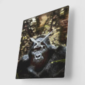 Primat-Modelle: Außergewöhnlicher Gorilla 02 Quadratische Wanduhr (Winkel)