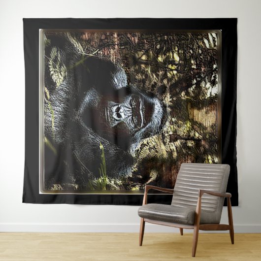 Primat-Modelle: Außergewöhnlicher Gorilla 02 Wandteppich (Beispiel (Horizontal))