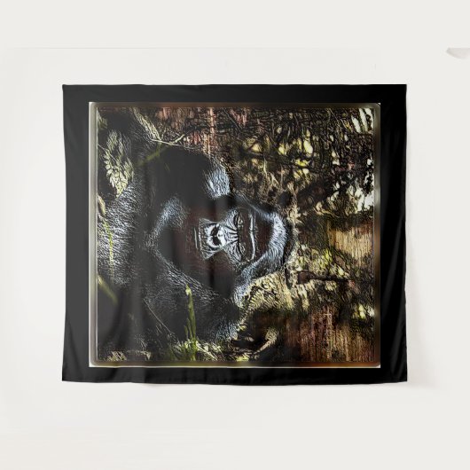 Primat-Modelle: Außergewöhnlicher Gorilla 02 Wandteppich (Vorderseite (Horizontal))