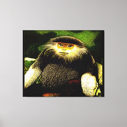 Primat-Modelle: Rotschuh-Douc 01 Leinwanddruck (Vorderseite)