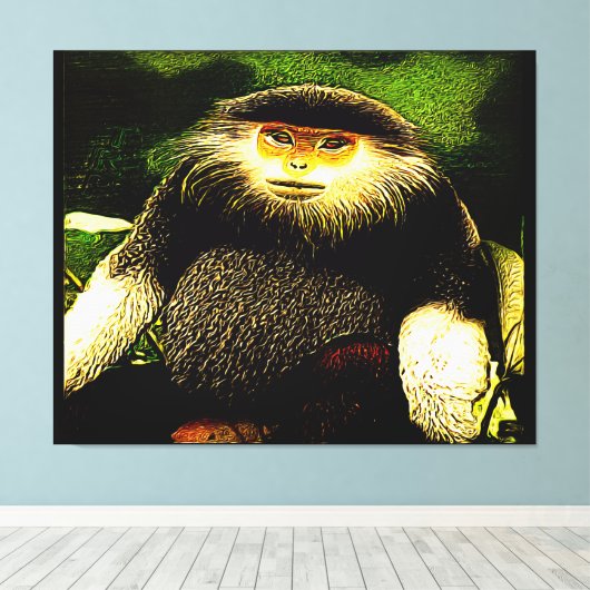 Primat-Modelle: Rotschuh-Douc 01 Leinwanddruck (Insitu (Holzboden))